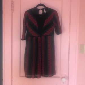 Blue green and black mini dress